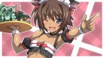  animal_ears armpits beta_(muvluv) brown_hair cat_ears cat_tail dark_skin fang muvluv muvluv_alternative muvluv_total_eclipse open_mouth purple_eyes short_hair smile soukai_(lemonmaiden) tail tarisa_manandal violet_eyes wink 