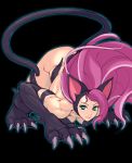  alternate_color animal_ears ass big_hair breasts cat_ears cat_tail claws felicia green_eyes hairband kimuchi long_hair paws pink_hair tail vampire_(game) 