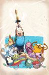  adventure_time beemo cover cover_page finn gunter ice_king jake lady_rainicorn long_hair lumpy_space_princess official_art peppermint_butler pink_hair princess_bubblegum signature sword tree_trunks tyson_hesse weapon 