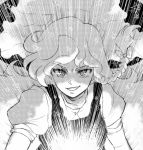  &gt;:) &gt;:d :d face gioha hat hat_removed headwear_removed kirisame_marisa monochrome open_mouth smile solo touhou 