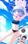  aho alternate_costume animal animal_ears antenna_hair armpits basket beach black_hair cloud clouds collarbone disney fake_animal_ears grey_hair hat highres houjuu_nue mickey_mouse mouse mouse_tail multiple_girls navel nazrin open_mouth red_eyes shining short_hair sky sun swimsuit tail touhou v 