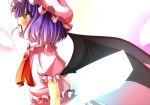  ascot bat_wings blodd_in_mouth blood blood_in_mouth blue_hair chen_okami daidai_ookami fang gradient_hair hat multicolored_hair pink_hair puffy_sleeves red_eyes remilia_scarlet short_hair short_sleeves solo touhou wings 