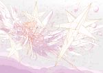  arakawa_(aintnoroom) barefoot crystal dress highres instrument legs long_hair original pink_hair wings 