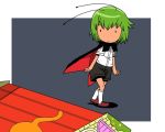  antennae cape commentary commentary_request green_hair insect_trap onikobe_rin shirt short_hair short_sleeves shorts solo touhou wriggle_nightbug 