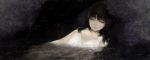  black black_hair camisole dark looking_at_viewer neiko original solo submerged water wet 