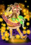  copyright_request halloween happy_halloween hat highres kyougoku_touya long_hair looking_at_viewer pink_hair smile solo top_hat 