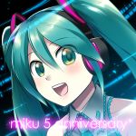 caffein character_name face green_eyes green_hair hatsune_miku headset looking_at_viewer necktie open_mouth solo twintails vocaloid 