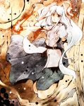  animal_ears bamboo bunny_ears long_hair open_mouth puffy_sleeves rabbit_ears red_eyes reisen_udongein_inaba ryuu ryuu_(tsukinoyuki) short_sleeves solo touhou very_long_hair white_hair 