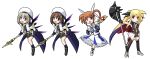  :d armor bardiche belt blonde_hair blue_eyes brown_hair buckle cape dress dual_persona fate_testarossa fingerless_gloves gloves hair_ribbon hat lyrical_nanoha mahou_shoujo_lyrical_nanoha mahou_shoujo_lyrical_nanoha_a&#039;s mahou_shoujo_lyrical_nanoha_a's mahou_shoujo_lyrical_nanoha_the_movie_2nd_a&#039;s mahou_shoujo_lyrical_nanoha_the_movie_2nd_a's multiple_girls open_mouth puffy_sleeves raising_heart red_eyes ribbon schwertkreuz short_twintails skirt smile sumeragi_kou takamachi_nanoha thigh-highs thighhighs tome_of_the_night_sky twintails unison white_background wings yagami_hayate 