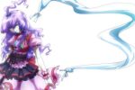  1girl blue_eyes cloth frills frown gloomy goth-loli gothic_lolita lace lenk64 long_hair looking_at_viewer original ponytail purple_hair ribbon shawl silver_hair small_breasts white wrist_cuffs 