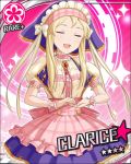  blonde_hair clarice clarice_(cinderella_girls) closed_eyes dress eyes_closed flower idolmaster idolmaster_cinderella_girls long_hair official_art open_mouth smile solo twintails wrist_cuffs 
