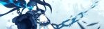  black_hair black_rock_shooter blue_eyes chain dualscreen gun kuroi_mato twintails weapon 