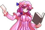  alphes_(style) book capelet crescent hat long_hair long_sleeves mono_(moiky) parody patchouli_knowledge purple_eyes purple_hair solo style_parody touhou transparent_background violet_eyes 