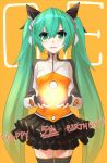  aqua_eyes aqua_hair happy_birthday hatsune_miku long_hair looking_at_viewer odds_&amp;_ends_(vocaloid) project_diva_f skirt solo takanashie thigh-highs thighhighs twintails very_long_hair vocaloid zettai_ryouiki 