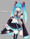  android aqua_eyes aqua_hair detached_sleeves hatsune_miku highres long_hair looking_at_viewer oniyama831 robot_joints skirt solo twintails very_long_hair vocaloid 