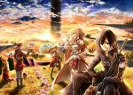  ayano_keiko clouds dragon kirigaya_kazuto landscape scenic sky sword sword_art_online tsuboi_ryoutarou weapon youday yuuki_asuna 