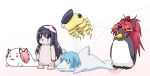  akemi_homura animalization bird dolphin gomadoka hair_ribbon hayashiya_zankurou jellyfish kaname_madoka kyubey long_hair mahou_shoujo_madoka_magica mami_mogu_mogu miki_sayaka multiple_girls object_on_head otter penguin pink_hair ribbon sakura_kyouko seal short_twintails tomoe_mami twintails 