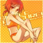  1girl female grin hino_akane precure red_eyes red_hair redhead saikachi short_hair smile smile_precure! sports_bikini swimsuit 