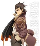  alvin_(tales_of_xillia) belt brown_eyes brown_hair coat cravat hand_in_pocket male official_art pants smile solo tales_of_(series) tales_of_xillia transparent_background white_background 