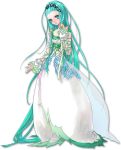  absurdly_long_hair circlet dress green_eyes green_hair hair_tubes inomata_mutsumi long_hair official_art richea_spodune solo tales_of_(series) tales_of_hearts transparent_background very_long_hair white_background white_dress 