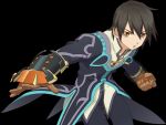  black_background black_hair brown_eyes clenched_hand coat fighting_stance gloves jude_mathis male official_art pants serious solo tales_of_(series) tales_of_xillia 