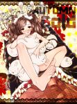  barefoot blush brown_hair bunny couch feel feet long_hair looking_at_viewer lying nose_bubble nude on_back original rabbit sick sleep_bubble sleeping solo thermometer toes very_long_hair yadapot yellow_eyes 