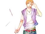  bad_id command_spell fate/zero fate_(series) fraisee orange_hair scalpel solo t-shirt uryuu_ryuunosuke vest 