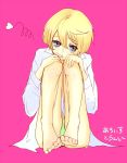  alois_trancy androgynous barefoot blonde_hair blue_eyes heart kuroshitsuji male shirt short_hair trap underwear 