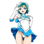  bishoujo_senshi_sailor_moon blue_eyes blue_hair boots choker earrings elbow_gloves gloves jewelry kogane_(staygold) magical_girl mizuno_ami panties sailor_mercury sailor_senshi short_hair skirt solo tiara underwear 