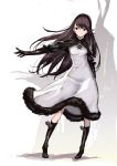  agnes_oblige black_gloves black_hair bravely_default:_flying_fairy copyright_request dress gloves hairband long_hair outstretched_arm rough saitom solo 