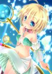  1girl blonde_hair blue_eyes chain clock collar copyright_request halo irie_sekine original short_hair solo staff watch 