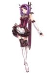  adel_(blazing_souls) blazing_souls boots crossed_legs_(standing) detached_collar detached_sleeves expressionless garter_straps garters grey_eyes hairband hirano_katsuyuki official_art purple_hair short_hair skirt solo spectral_(series) thigh-highs thigh_boots thigh_strap thighhighs white_background 