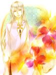  chinese_clothes flower fruits_basket light_smile long_hair looking_away male minato_iro silver_hair solo souma_ayame yellow_eyes 