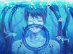  closed_eyes eikura_(matti) eyes_closed fish hatsune_miku singing skeleton underwater vocaloid 