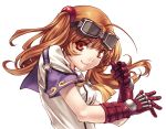 blazing_souls brown_eyes brown_hair gloves goggles goggles_on_head hirano_katsuyuki lyedia official_art short_hair smile solo spectral_(series) twintails white_background 