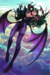  1girl bat_wings boots cleavage green_hair morrigan_aensland pantyhose signature solo stanley_lau vampire_(game) 
