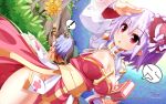  ! alternate_color archbishop blue_hair book breasts cleavage emoticon flower hair_ornament hairpin hat highres kinakomochi looking mini_top_hat no_panties nopan purple_hair ragnarok_online red_eyes sunflower top_hat wallpaper 