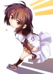  :o brown_eyes brown_hair funami_yui heart nanaroku_(fortress76) school_uniform short_hair skirt socks solo yuru_yuri 
