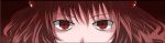  arano_oki face hair_bobbles hair_ornament kawashiro_mitori original persona persona_4 persona_eyes red_eyes red_hair redhead short_hair solo touhou 