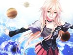  blue_eyes braid earth hara_niichi ia_(vocaloid) jewelry jupiter mars open_mouth outstretched_arms pink_hair planet ring saturn smile solo spread_arms twin_braids vocaloid 