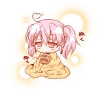  blanket heart inu_x_boku_ss leaf lowres neko_yume pink_hair red_eyes roromiya_karuta tanuki twintails watanuki_banri 