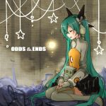 closed_eyes eyes_closed fingerless_gloves gloves green_hair hatsune_miku headphones long_hair odds_&amp;_ends_(vocaloid) open_mouth project_diva_f robot s@ki_kilisawa singing sitting skirt solo thigh-highs thighhighs twintails very_long_hair vocaloid 