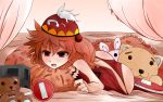  arano_oki hair_bobbles hair_ornament hat kawashiro_mitori open_mouth original panties pillow red_eyes red_hair red_panties redhead road_sign short_hair side_ponytail sign sleeveless solo stuffed_animal stuffed_toy teddy_bear touhou underwear 