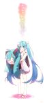  2012 absurdres aqua_eyes aqua_hair dated hachune_miku happy_birthday hatsune_miku highres long_hair open_mouth pigeon-toed scrunchie signature skirt solo twintails very_long_hair vocaloid 