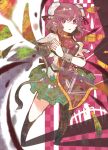  bad_id bandage bandages breasts bun_cover chain chains chinese_clothes double_bun flower highres ibaraki_kasen open_mouth pink_eyes pink_hair ringetsumon short_hair short_sleeves silhouette skirt solo tabard touhou 