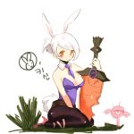  animal_ears arseyou breasts broken_sword bunny_ears bunnysuit carrot cleavage league_of_legends necktie pantyhose rabbit_ears riven_(league_of_legends) short_hair silver_hair yellow_eyes 