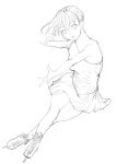  copyright_request figure_skating highres ice_skates lineart looking_at_viewer monochrome nakaba_reimei skates solo work_in_progress 