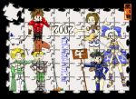  2002 albert albert_(dragoon) blonde_hair chibi dart_feld lavitz lavitz_slambert meru_(dragoon) polearm poorly_drawn puzzle puzzle_piece rose_(dragoon) shana_(dragoon) sheep sign spear the_legend_of_dragoon weapon wingly 