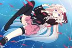  ahoge blue_eyes braid highres ia_(vocaloid) long_hair looking_at_viewer off_shoulder open_mouth panties pink_hair single_thighhigh solo thigh-highs thigh_strap thighhighs twin_braids uiu underwear very_long_hair vocaloid white_panties 
