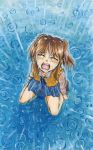  brown_hair rain school_uniform solo tears twintails yumizuka_satsuki 